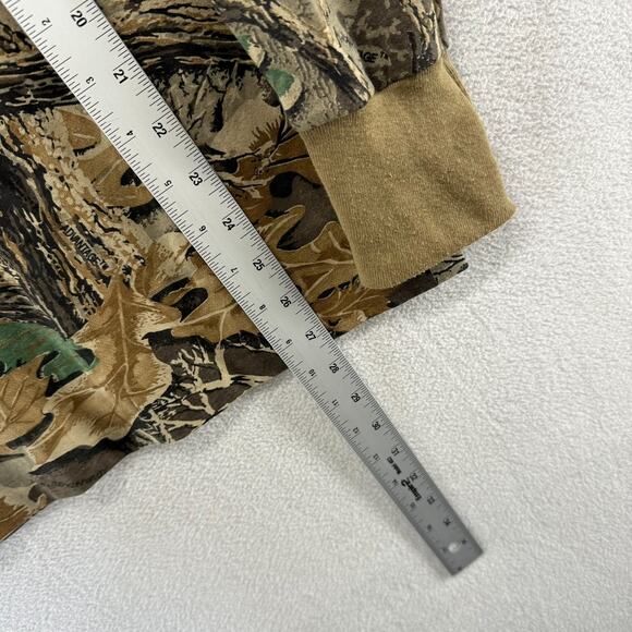 Vintage Camo Shirt Men's Medium Brown Green Advantage made In USA Blank 90s Crew - Picture 3 of 10